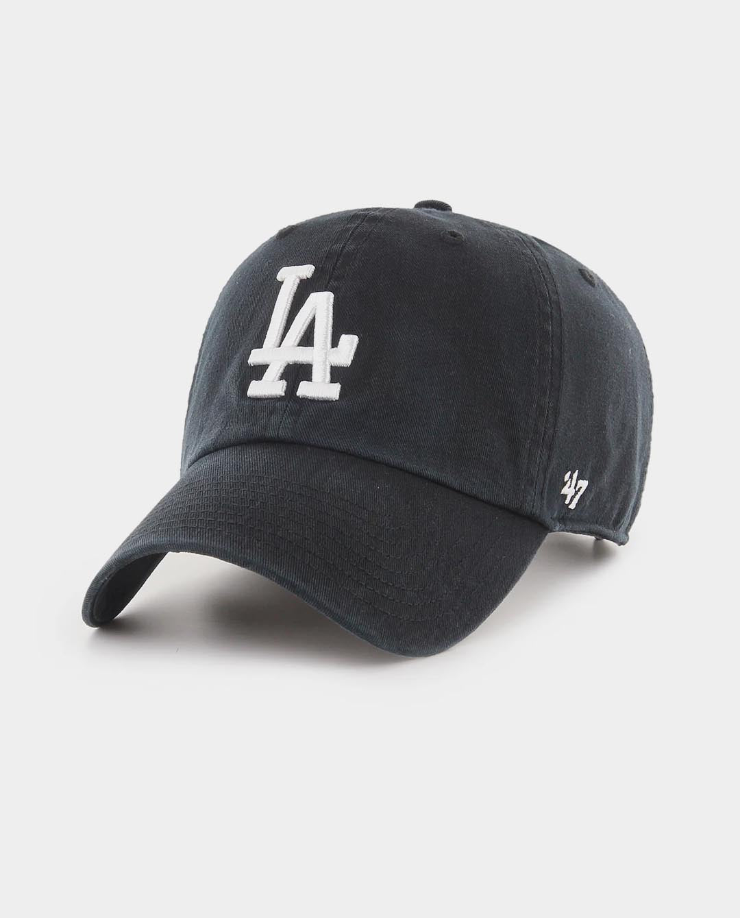 47 Brand LA Dodgers '47 Clean Up Hat in Black FallenFront