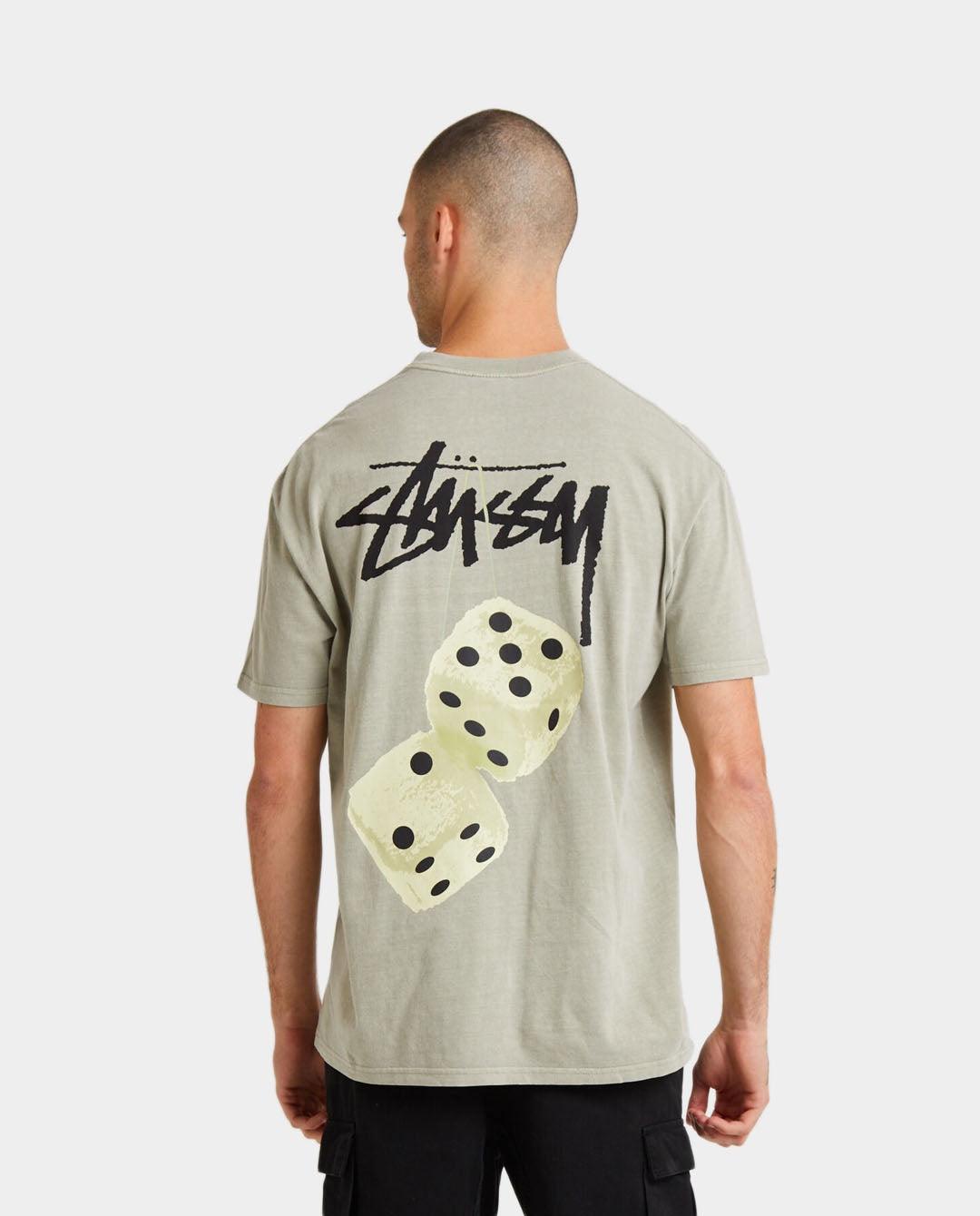 Stussy Fuzzy Dice T-Shirt in Olive | FallenFront | Afterpay