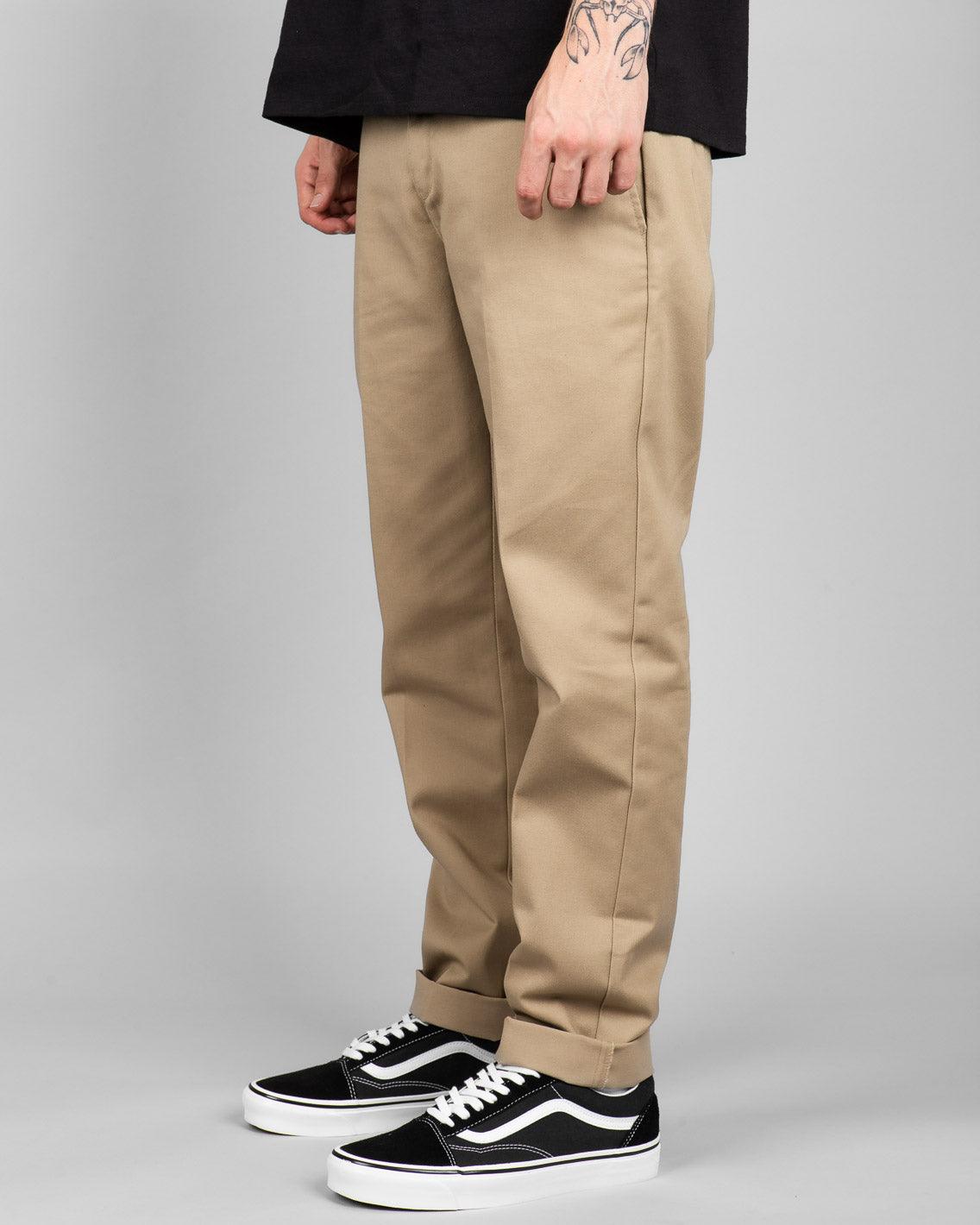 Dickies 872 Slim Work Pant in Khaki Dickies Clothing FallenFront