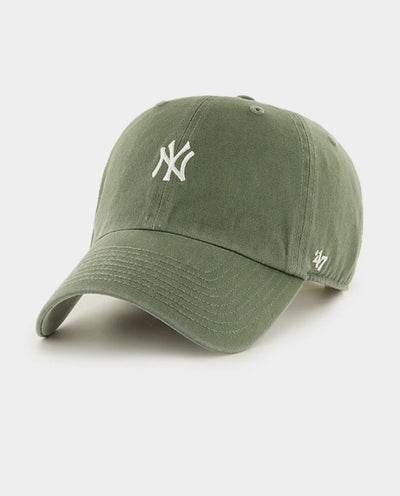 47 Brand - New York Yankees Base Runner Clean Up Hat - Moss/White Hats 47 Brand