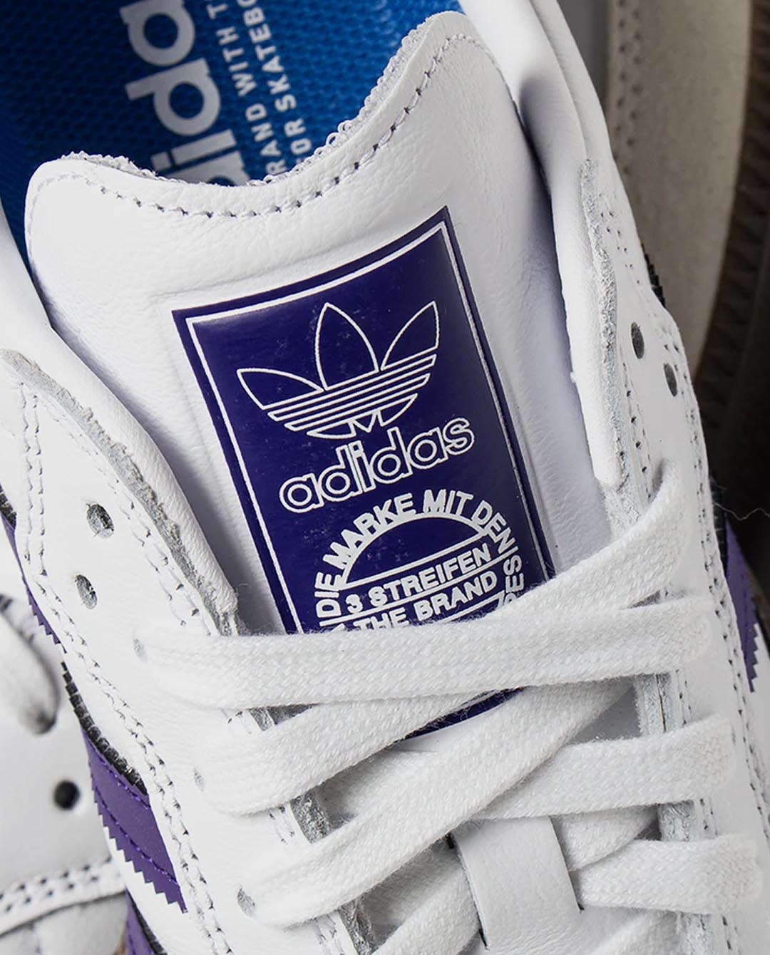 Adidas Samba Shoe in White/Grape | FallenFront NZ