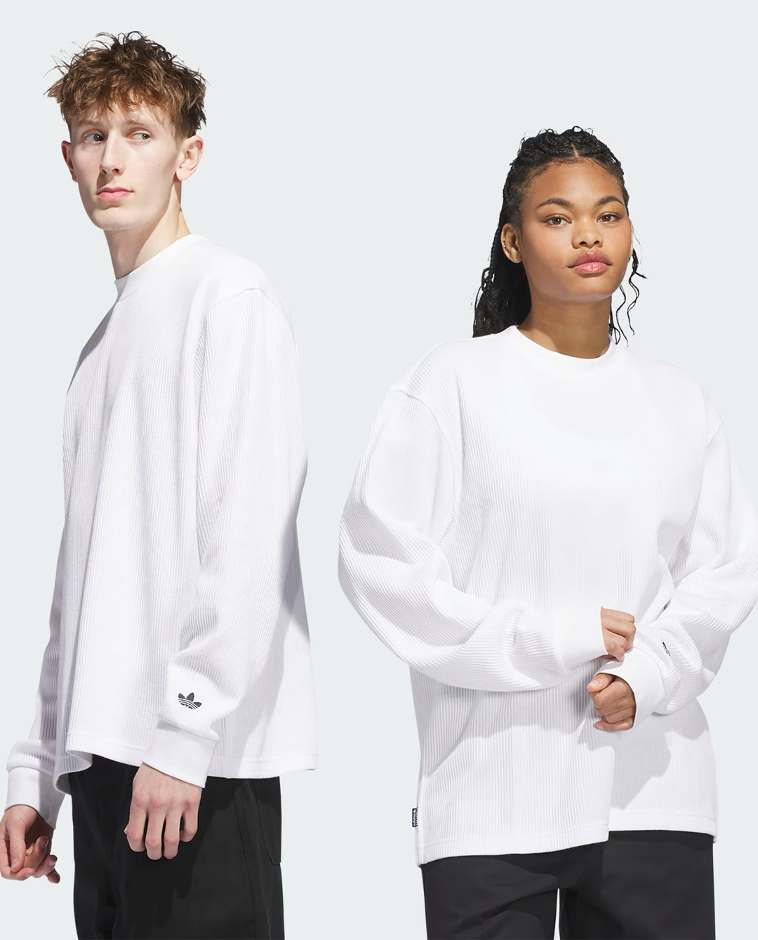 Adidas - Waffle Knit LS Tee - White T-Shirts Adidas