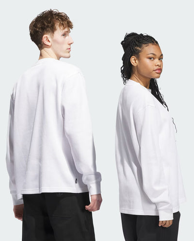 Adidas - Waffle Knit LS Tee - White T-Shirts Adidas