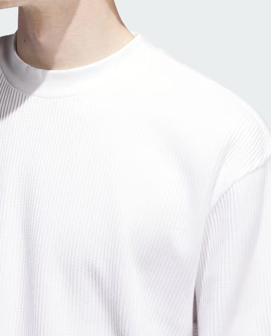 Adidas - Waffle Knit LS Tee - White T-Shirts Adidas