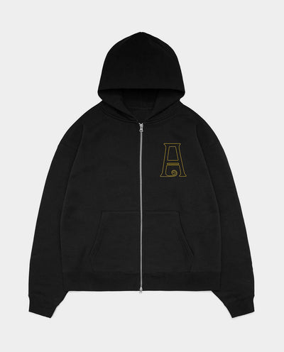 Arcade - Big A Zip Hoodie - Black Hoodies Arcade