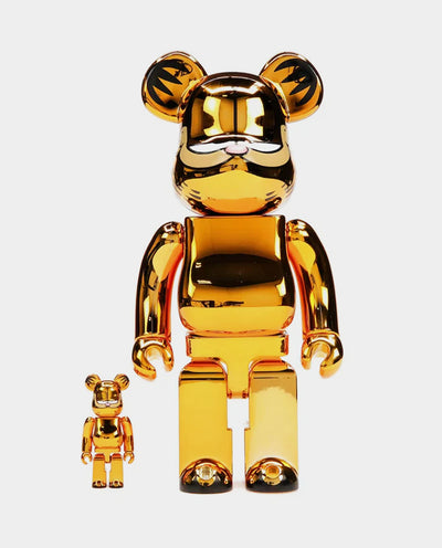 BE@RBRICK - Garfield Chrome 400% & 100% Set Lifestyle Medicom   