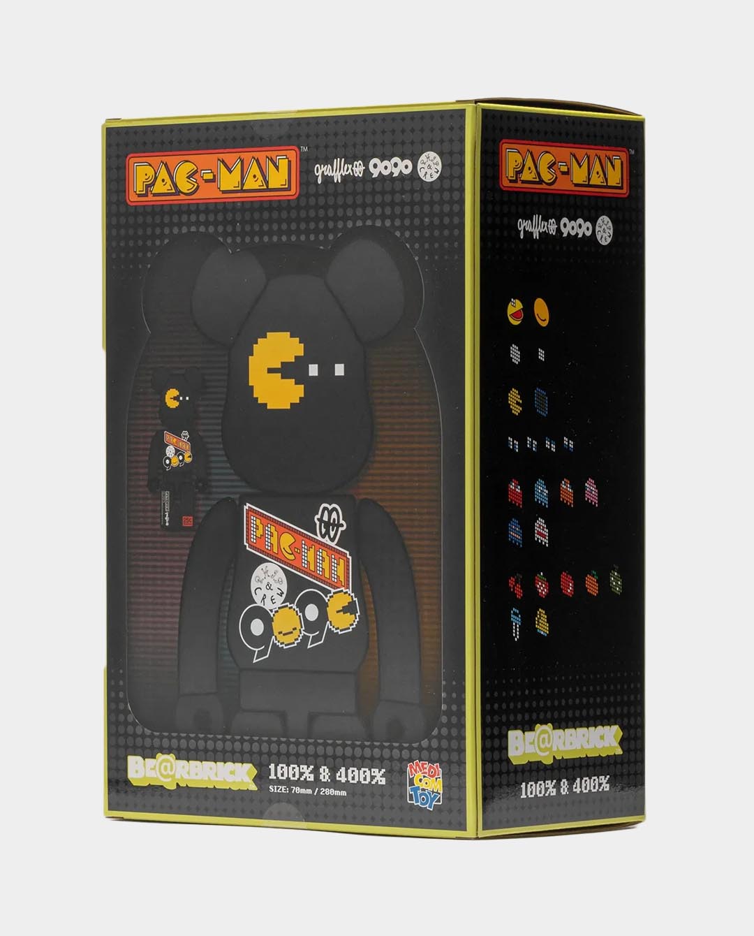 Bearbrick PAC MAN × GRAFFLEX × 9090 BE@RBRICK Pac-Man x Grafflex 400% \u0026 100% Set | FallenFront NZ