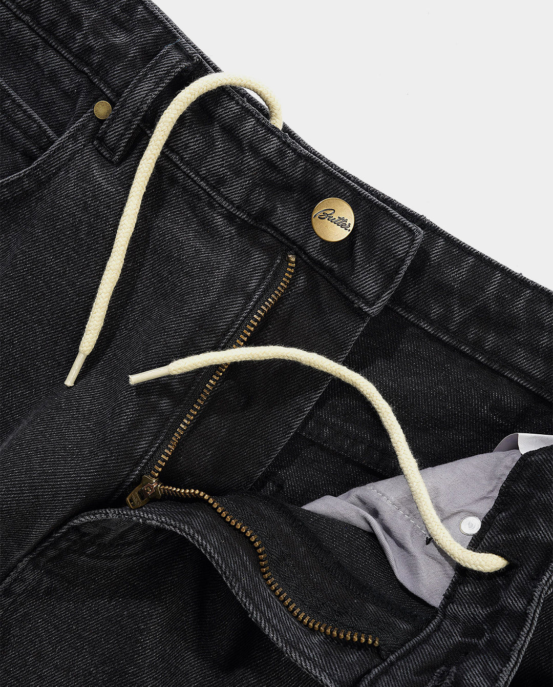 Butter Goods - Baggy Denim Shorts - Distressed Black Shorts Butter Goods