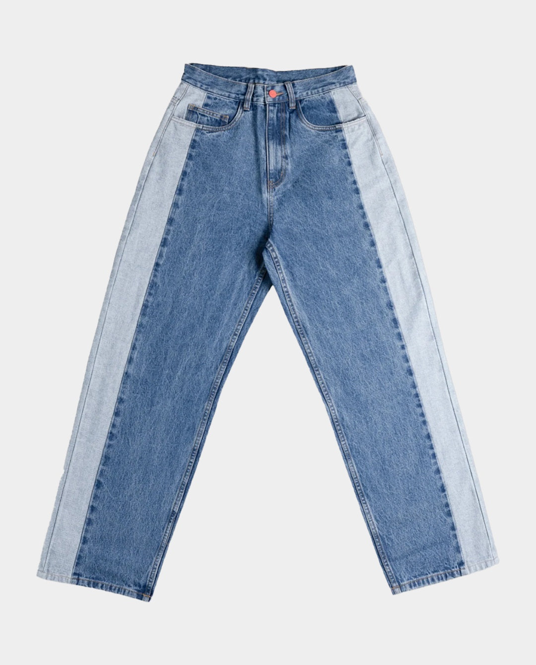 BeWider - Super Loose Jeans - Blue with Side Panel/Tabacco Stitching Pants BeWider