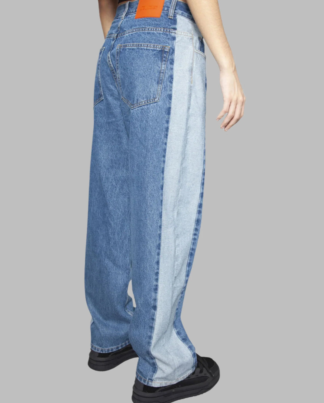 BeWider - Super Loose Jeans - Ocean Blue/Tabacco Stitching Pants BeWider