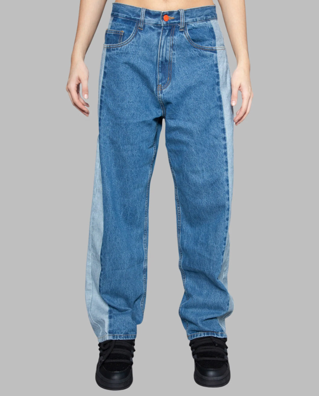 BeWider - Super Loose Jeans - Ocean Blue/Tabacco Stitching Pants BeWider