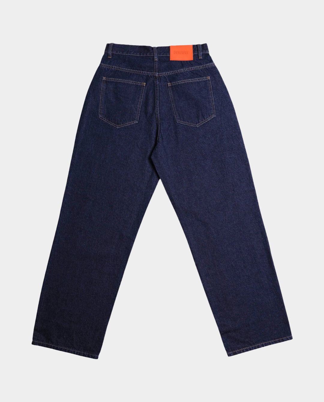 BeWider - Super Loose Jeans - Dark Blue/Tabacco Stitching Pants BeWider