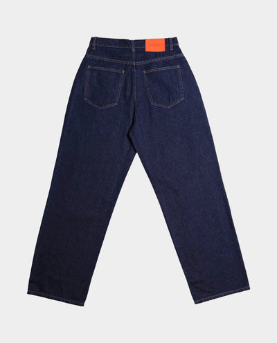 BeWider - Super Loose Jeans - Dark Blue/Tabacco Stitching Pants BeWider