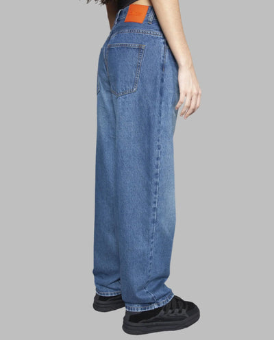 BeWider - Super Loose Jeans - Blue with Side Panel/Tabacco Stitching Pants BeWider
