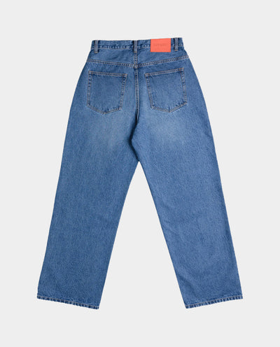 BeWider - Super Loose Jeans - Blue with Side Panel/Tabacco Stitching Pants BeWider