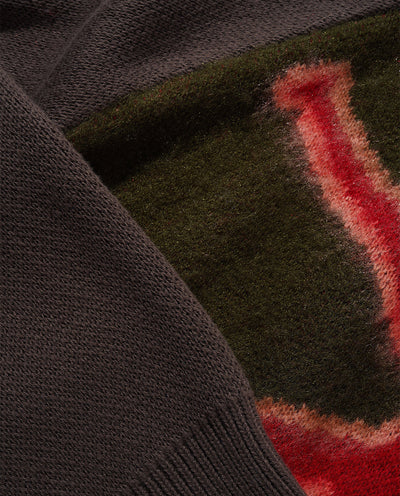 Butter Goods - Beetle Zip-Thru Knit Sweater - Olive Crewneck Butter Goods