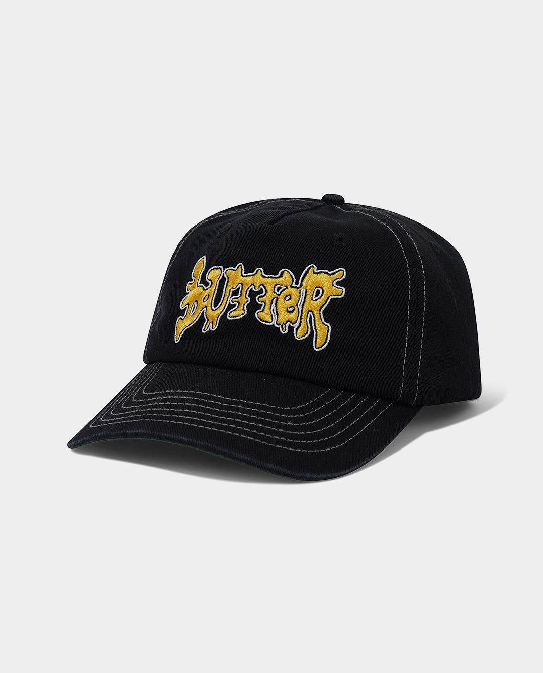 Butter Goods - Blotch 5 Panel Cap - Black Hats Butter Goods