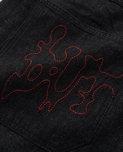 Butter Goods - Blotch Denim Jeans - Streaky Black Pants Butter Goods