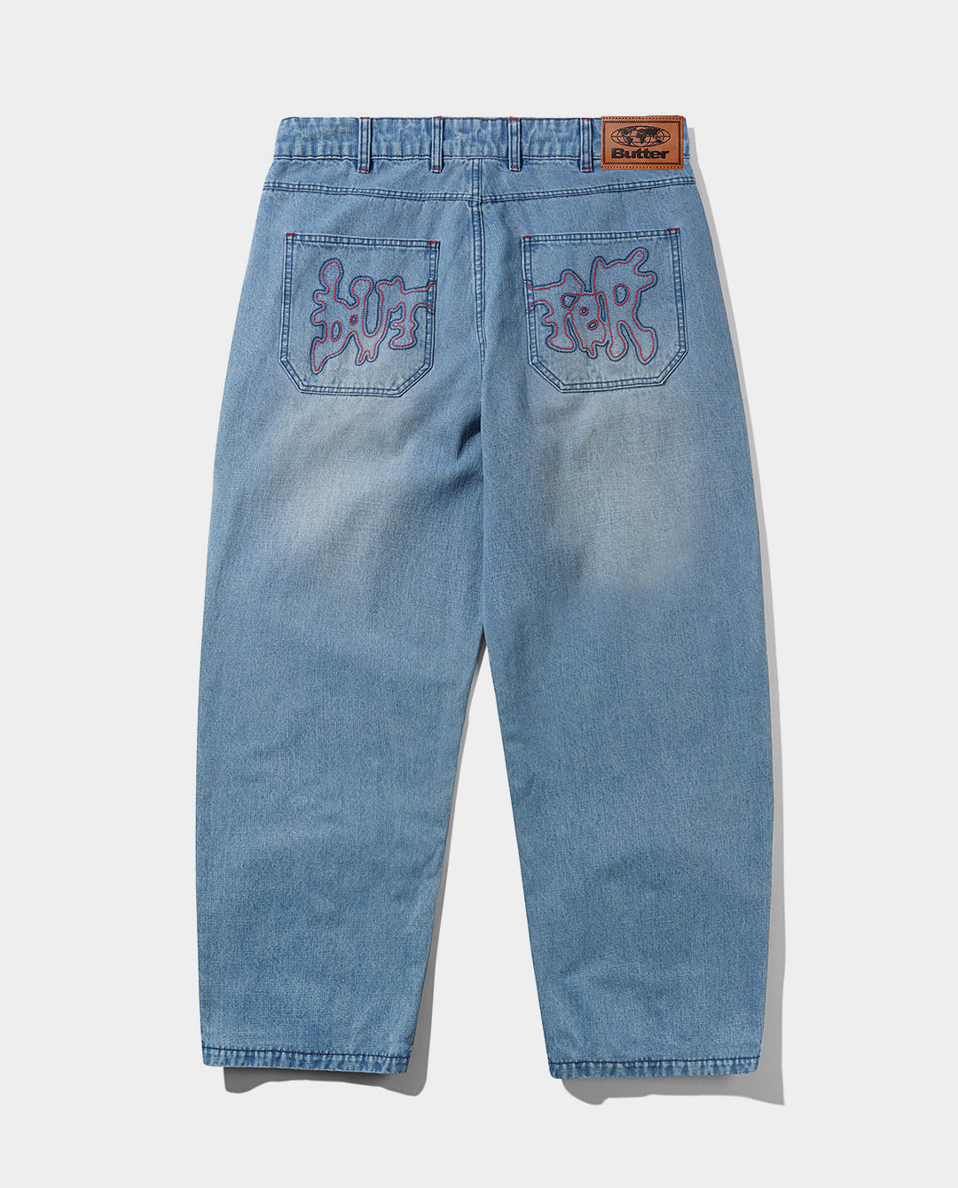 Butter Goods - Blotch Denim Jeans - Streaky Blue Pants Butter Goods