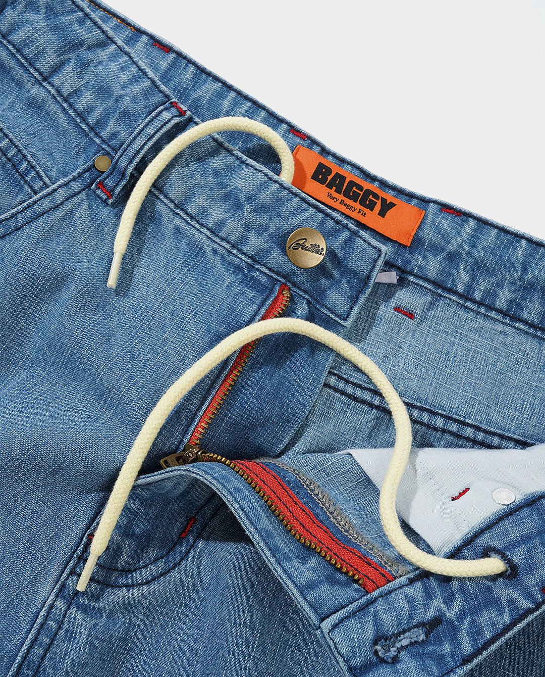 Butter Goods - Blotch Denim Jeans - Streaky Blue Pants Butter Goods