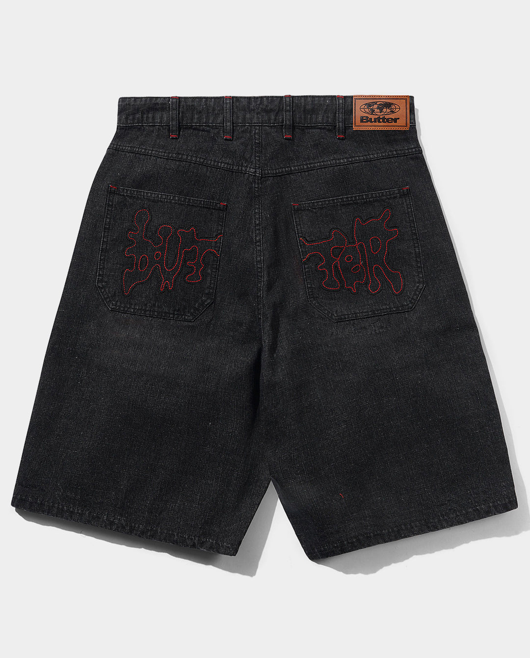 Butter Goods - Blotch Denim Shorts - Streaky Black Shorts Butter Goods