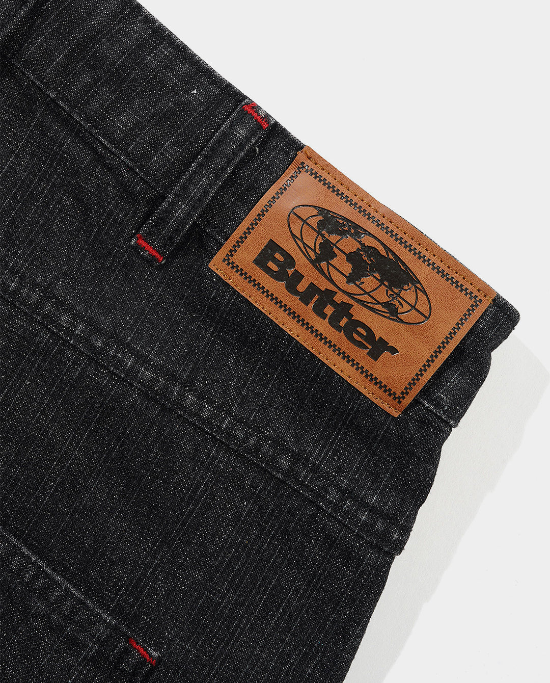 Butter Goods - Blotch Denim Shorts - Streaky Black Shorts Butter Goods