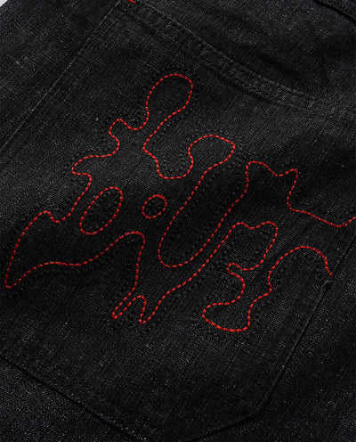 Butter Goods - Blotch Denim Shorts - Streaky Black Shorts Butter Goods