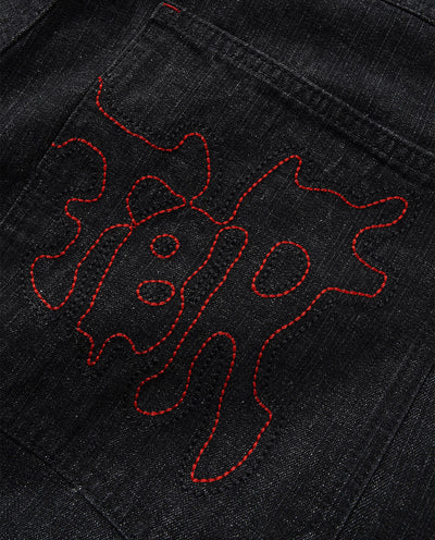 Butter Goods - Blotch Denim Shorts - Streaky Black Shorts Butter Goods