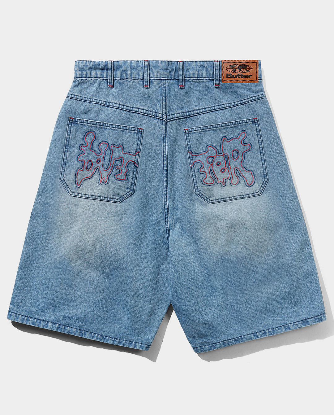 Butter Goods - Blotch Denim Shorts - Streaky Blue Shorts Butter Goods