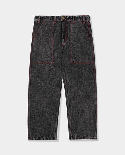 Butter Goods - Breakdown Relaxed Denim Jeans - Acid Wash Black Pants Butter Goods   