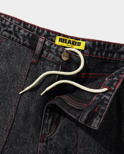 Butter Goods - Breakdown Relaxed Denim Jeans - Acid Wash Black Pants Butter Goods   