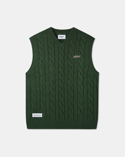 Butter Goods - Cable Knit Vest - Forest