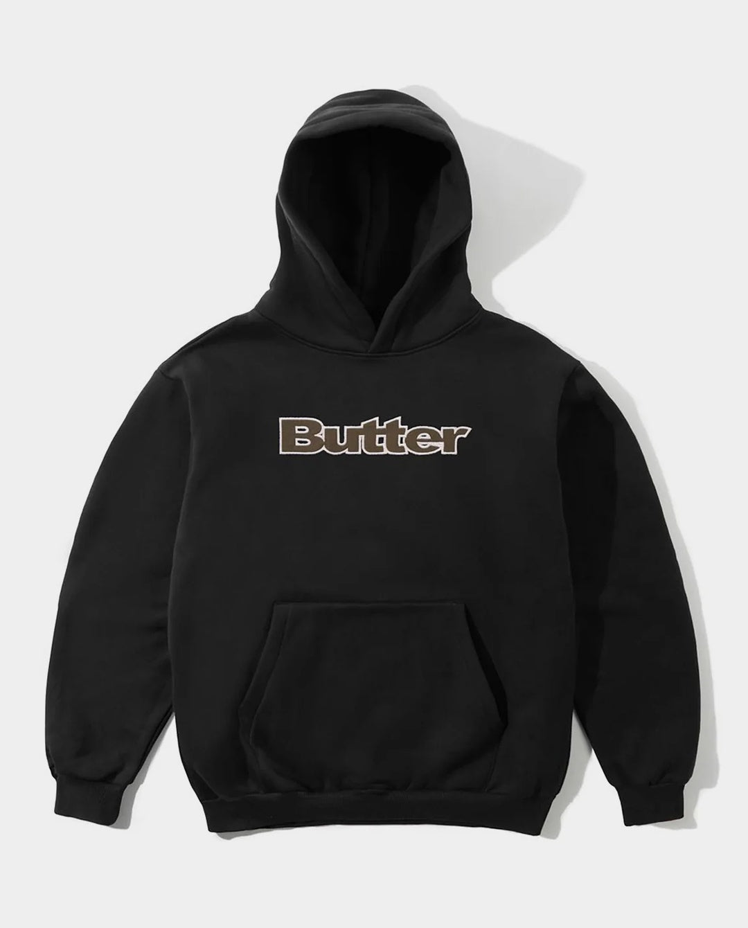 Butter Goods - Ripstop Logo Applique Hoodie - Black Hoodies Butter Goods
