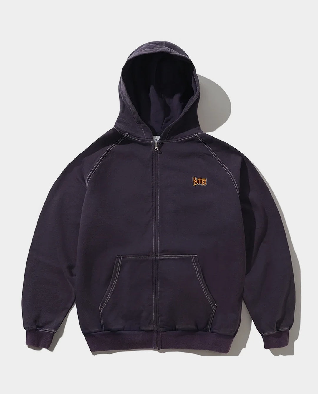 Butter Goods - Sketch Zip-Thru Hood - Eggplant Hoodies Butter Goods
