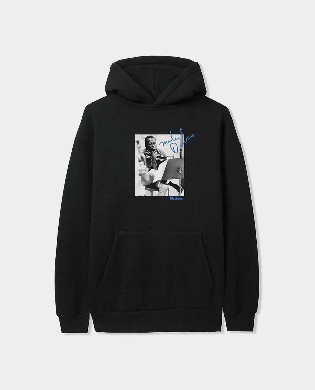 Butter Goods x Miles Davis - Kind Of Blue Pullover Hood - Black Hoodies Butter Goods