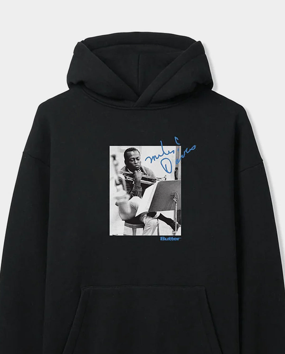 Butter Goods x Miles Davis - Kind Of Blue Pullover Hood - Black Hoodies Butter Goods