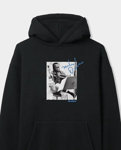 Butter Goods x Miles Davis - Kind Of Blue Pullover Hood - Black Hoodies Butter Goods