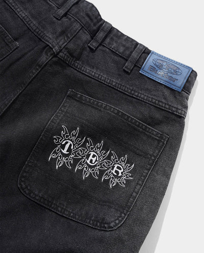 Butter Goods - Bronco Denim Jeans - Washed Black Pants Butter Goods