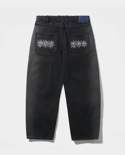 Butter Goods - Bronco Denim Jeans - Washed Black Pants Butter Goods
