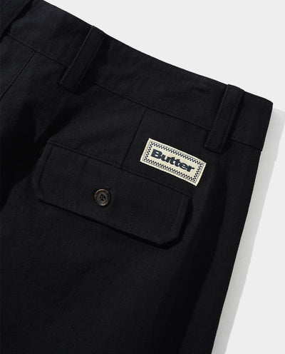 Butter Goods - Pleated Trouser - Black Pants Butter Goods