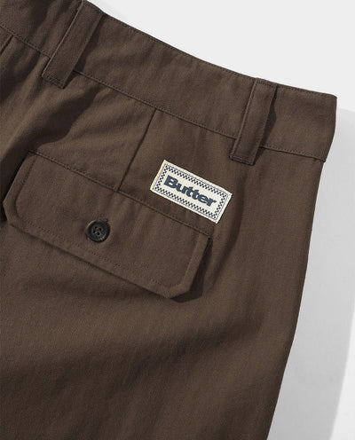 Butter Goods - Pleated Trouser - Chocolate Pants Butter Goods