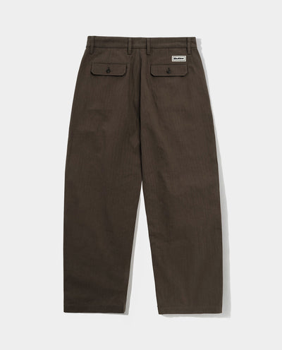 Butter Goods - Pleated Trouser - Chocolate Pants Butter Goods