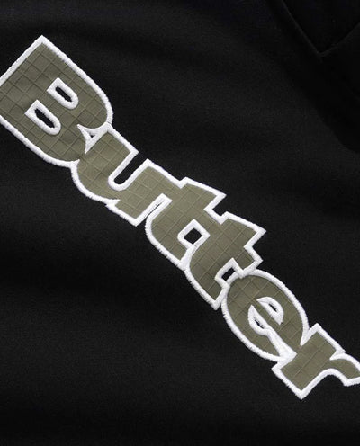 Butter Goods - Ripstop Logo Applique Hoodie - Black Hoodies Butter Goods