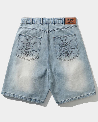 Butter Goods - Roach Denim Shorts - Distressed Indigo Shorts Butter Goods