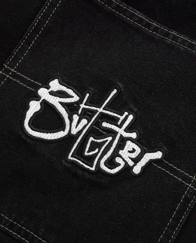 Butter Goods - Scribble Denim Jeans - Washed Black Pants Butter Goods