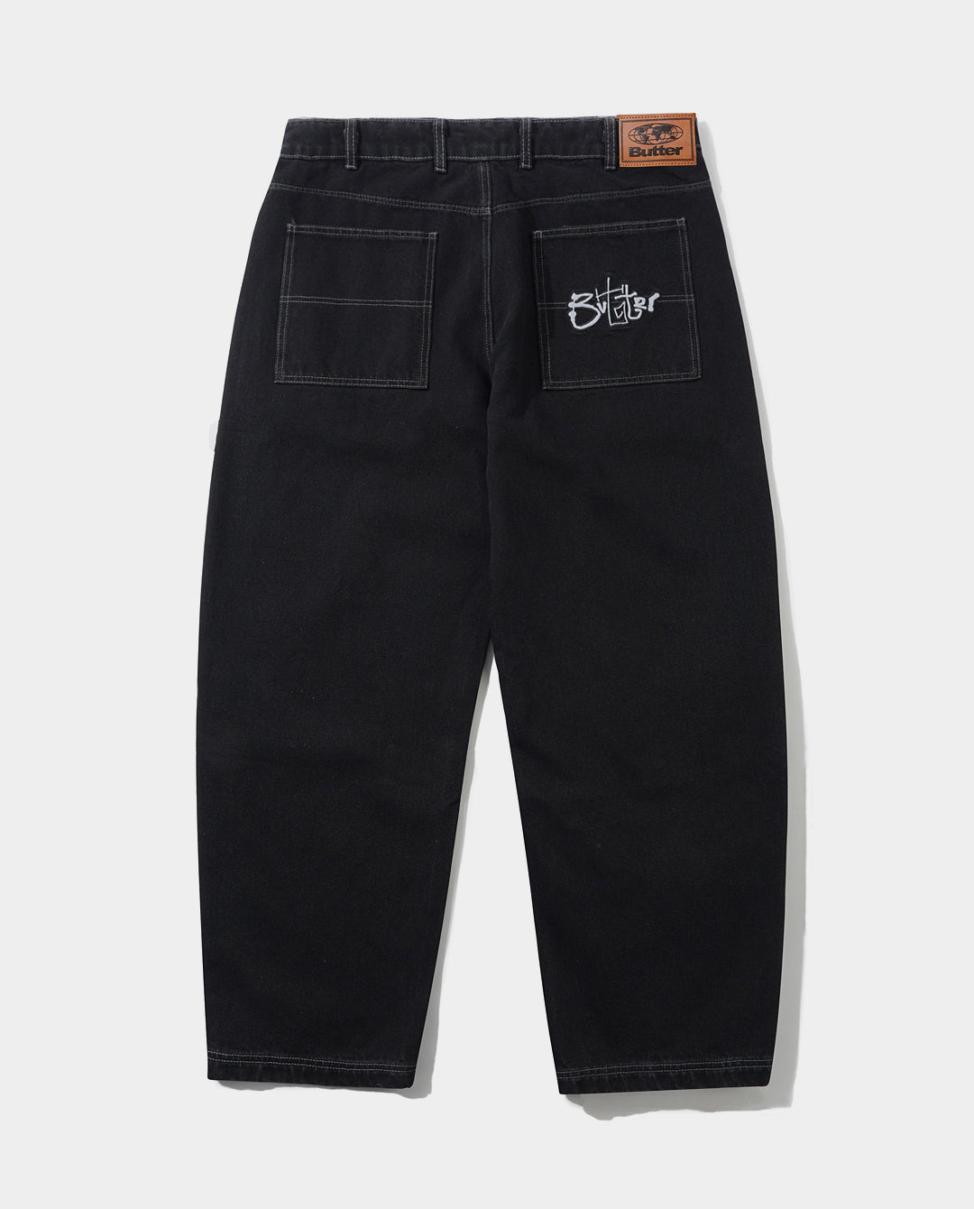 Butter Goods - Scribble Denim Jeans - Washed Black Pants Butter Goods