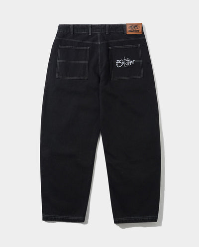 Butter Goods - Scribble Denim Jeans - Washed Black Pants Butter Goods