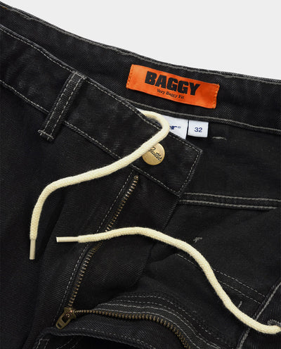 Butter Goods - Scribble Denim Jeans - Washed Black Pants Butter Goods