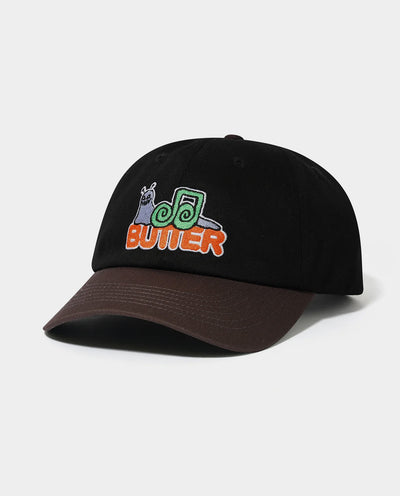 Butter Goods - Snail 6 Panel Cap - Black/Dusk Hats Butter Goods
