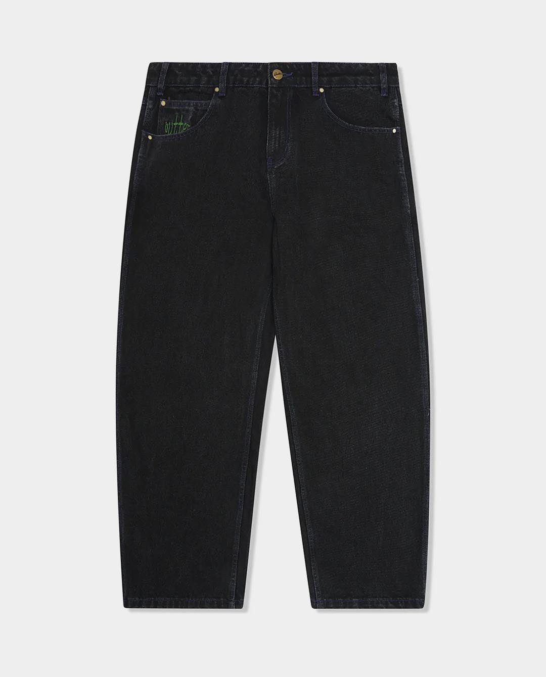 Butter Goods - Spider Denim Jeans - Washed Black Pants Butter Goods